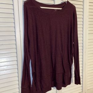 Maroon Sweater with Side Slits